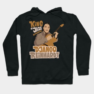 Django Reinhardt: A Jazz Guitar Legend Brought to Life with this Captivating Illustration. Hoodie